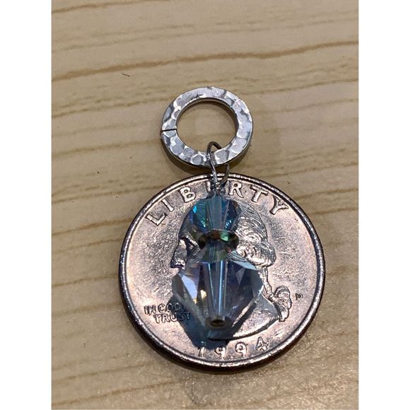 Handmade Austria Crystal with Sterling Silver Ring for Necklace - Picture 3 of 4